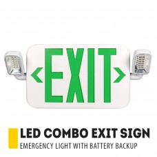 3W LED Combo Exit Sign Emergency Light with Battery Backup 